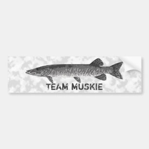 Muskie fishing logo bumper sticker