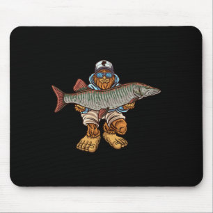 Muskie Fishing Tiger Musky Hunting Bigfoot Fisherm Mouse Mat