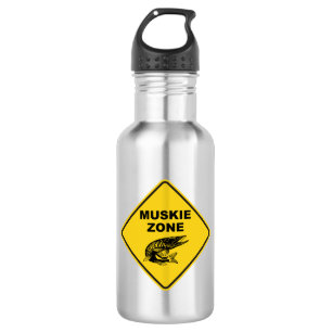 Muskie Fishing Zone Sign 532 Ml Water Bottle