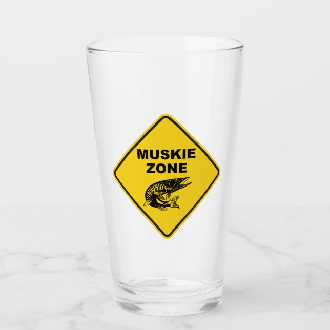 Muskie Fishing Zone Sign Glass (Front)