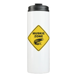 Muskie Fishing Zone Sign Thermal Tumbler