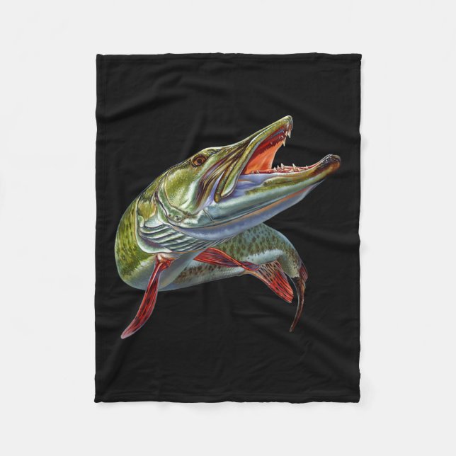 Muskie Hunter Musky Fisherman Lure Fly Fishing Nov Fleece Blanket (Front)