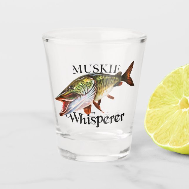 Muskie Whisperer Shot Glass (Front)