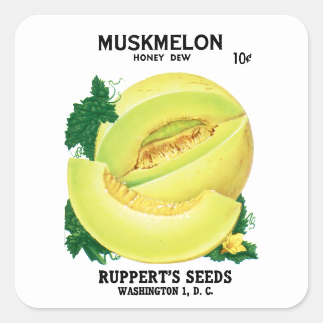 Muskmelon (Honey Dew) Seed Packet Label (Front)