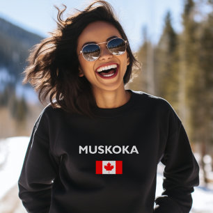 Muskoka Canada Canadian Flag Dark Color Sweatshirt