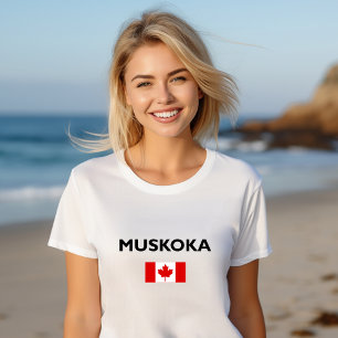 Muskoka Canada Canadian Flag Light-Color T-Shirt