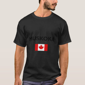 Muskoka Canada Canadian Flag Light-Colour T-Shirt