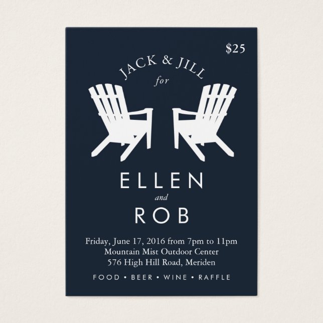 Muskoka Chair Jack and Jill Ticket // Navy (Front)