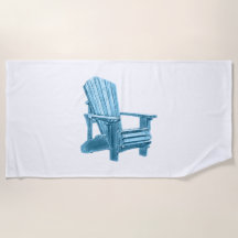 Muskoka Chair Watercolor Blue Horizontal