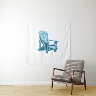 Muskoka Chair Watercolor Blue Tapestry