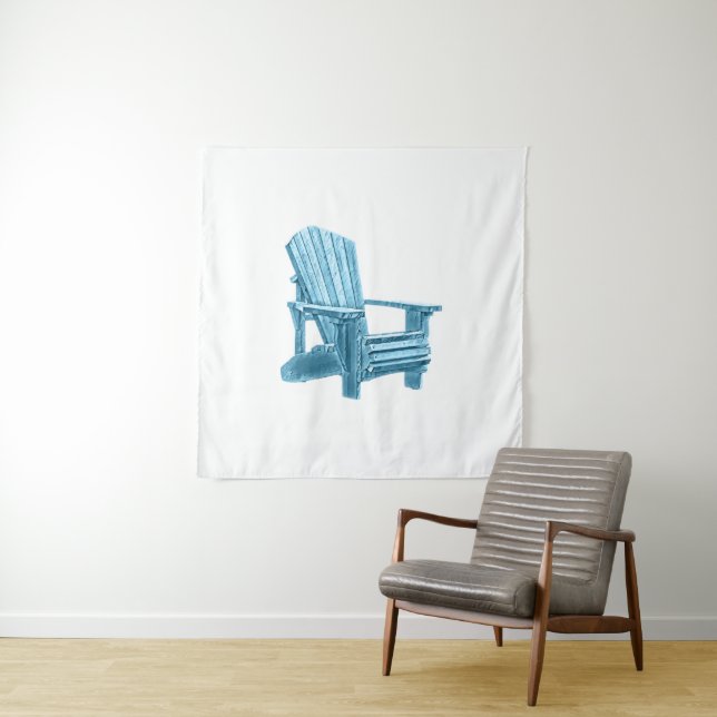 Muskoka Chair Watercolor Blue Tapestry (In Situ)