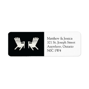 Muskoka Chair Wedding Return Address //  Black