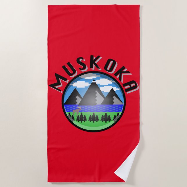 Muskoka Design (Version 2) - Beach Towel (Front)