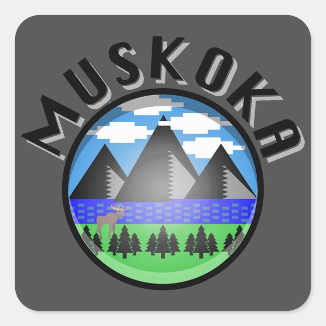 Muskoka Design (Version 2) - Beach Towel Square Sticker (Front)