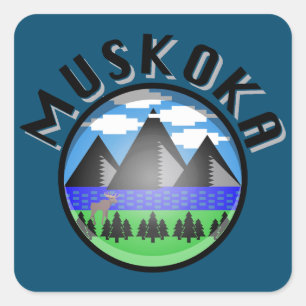 Muskoka Design (Version 2) - Beach Towel Square Sticker
