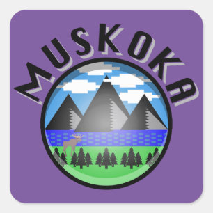 Muskoka Design (Version 2) - Beach Towel Square Sticker