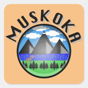Muskoka Design (Version 2) - Beach Towel Square Sticker