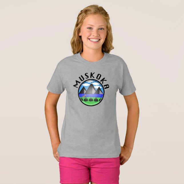 Muskoka Design (Version 2) - Girls' Basic T-Shirt (Front Full)