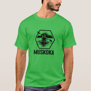 Muskoka Ontario Kayaker - Basic Dark T-Shirt
