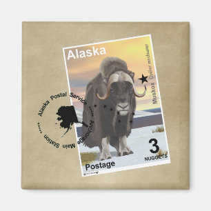 Muskox Stamp Souvenir Magnet