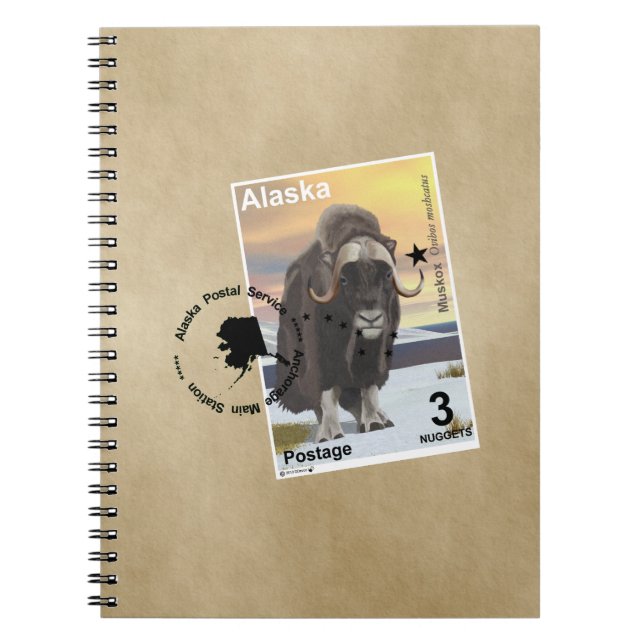Muskox Stamp Souvenir Notebook (Front)