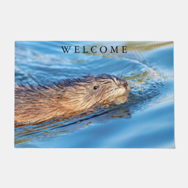 Muskrat at Vassar Farms Ecological Preserve Doormat (Front)