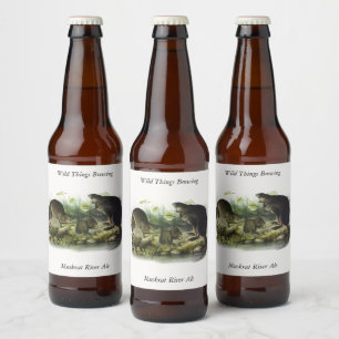 Muskrat from Audubon's Quadrupeds of North America Beer Bottle Label