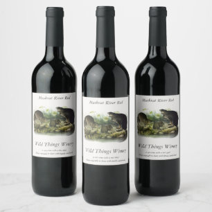 Muskrat from Audubon's Quadrupeds of North America Wine Label