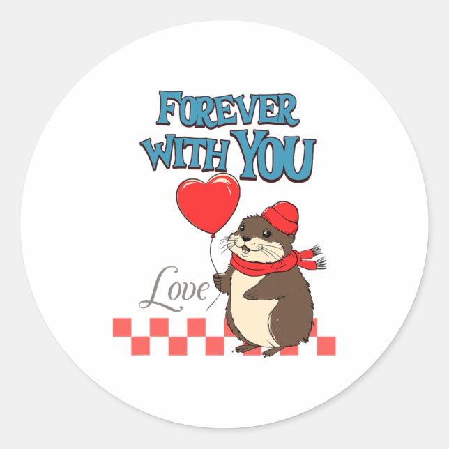 Muskrat Love Forever With You  Classic Round Sticker (Front)