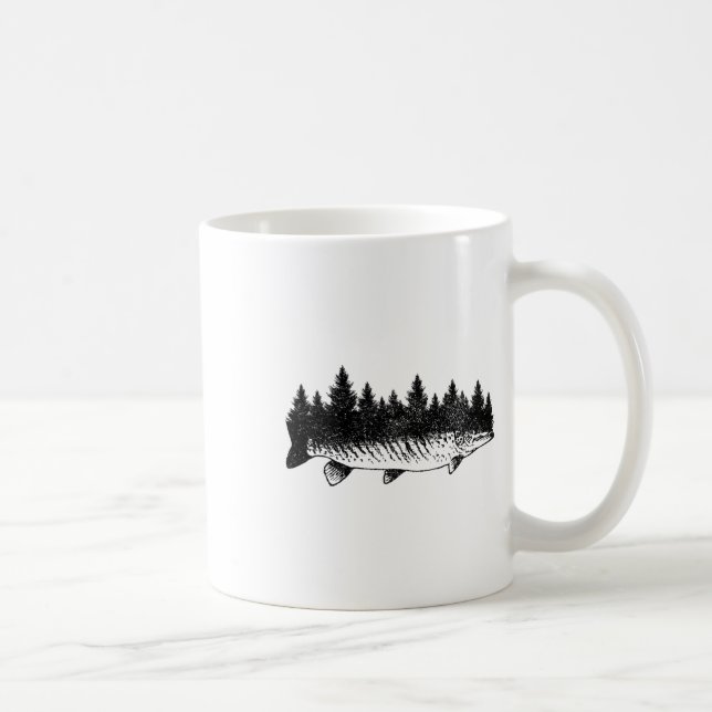 Musky Fishing  Coffee Mug (Right)