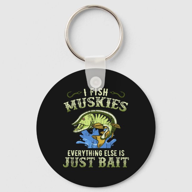 Musky Fishing Gift Idea Muskie Shirt  Key Ring (Front)