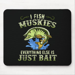 Musky Fishing Gift Idea Muskie Shirt Mouse Mat