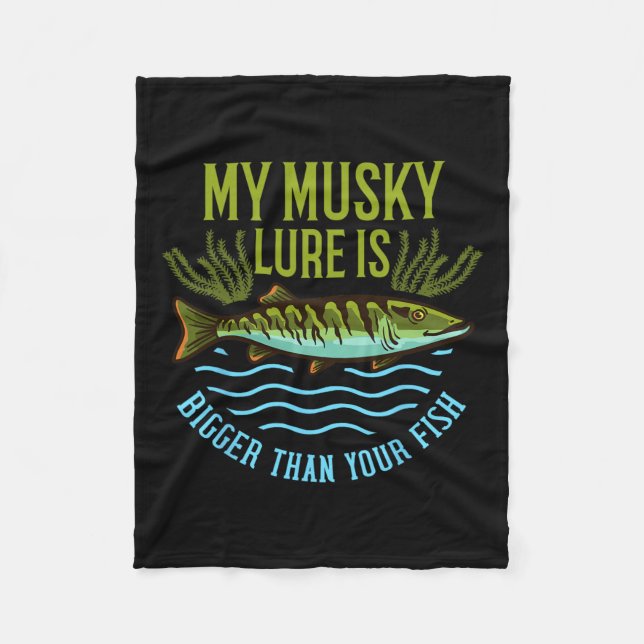 Musky Fishing Gift Muskie Lure Muskellunge  Fleece Blanket (Front)
