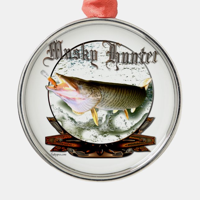 Musky hunter 1 metal tree decoration (Front)