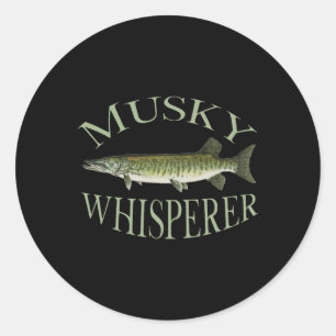 Musky Muskellunge Fish Illustration Art Fishing An Classic Round Sticker
