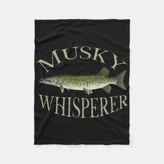 Musky Muskellunge Fish Illustration Art Fishing An Fleece Blanket (Front)