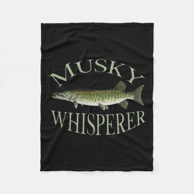 Musky Muskellunge Fish Illustration Art Fishing An Fleece Blanket (Front)