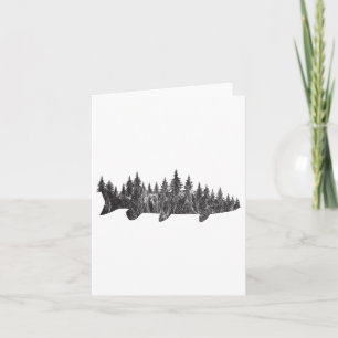 Musky Pine Forest Treeline - Outdoor Fishing Angle Card