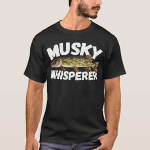 Musky Whisperer Fly Fishing Jokes Polygon Fish Mus T-Shirt