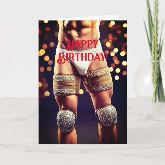 Musle Man Birthday Card (Front)