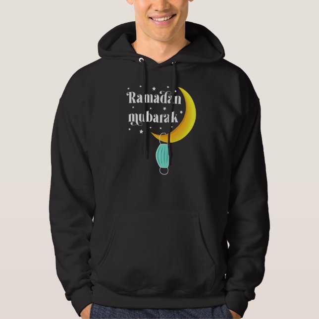 Muslim 2022 Ramadan Kareem Mubarak Face Mask Hoodie (Front)