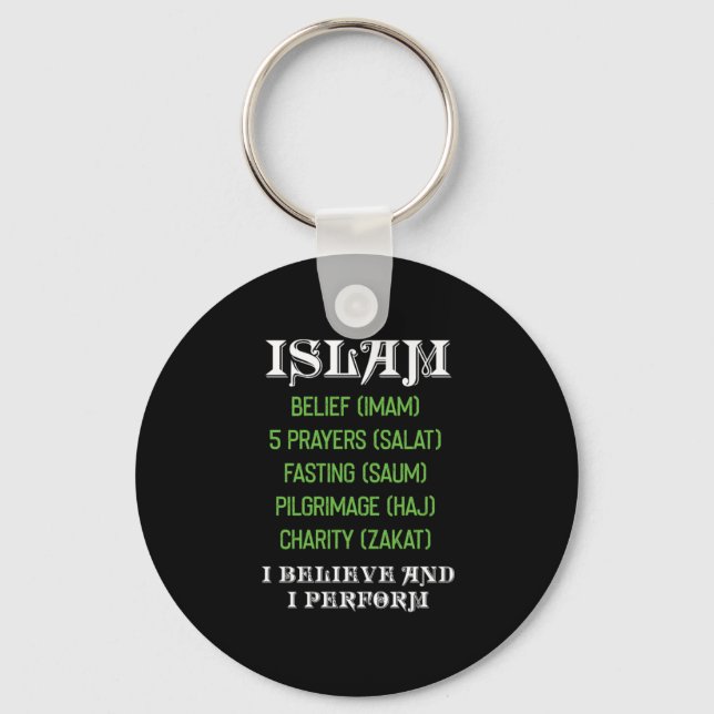 Muslim Allah Imam Prayers Religion Pilgrimage Mecc Key Ring (Front)