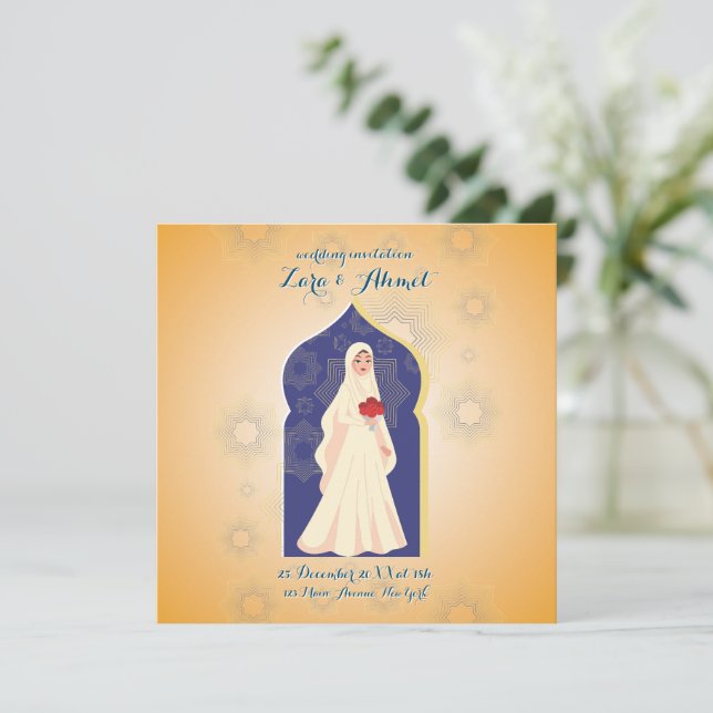 Muslim bachelorette invitation (Standing Front)