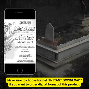 Muslim Death Announcement Male Janaza Prayer