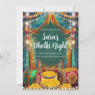 Muslim Dholki invitations & Mehndi invites