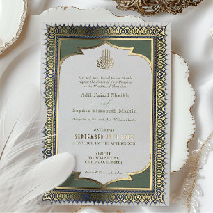 Muslim Emerald Green Gold Islamic Wedding
