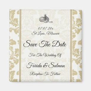 Muslim Gold   Save The Date Magnet invitation 