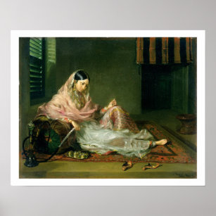 Muslim Lady Reclining, 1789 (oil on canvas) Poster