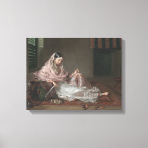 Muslim Lady Reclining By Francesco Renaldi Canvas Print