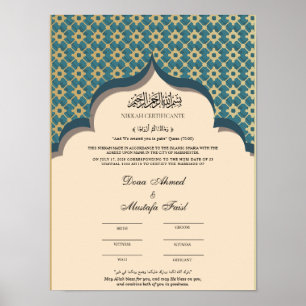 muslim nikkah certificate poster